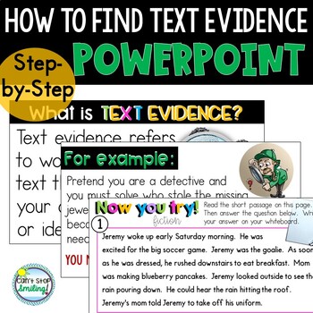 Preview of How To Find Text Evidence PowerPoint Presentation Step by Step
