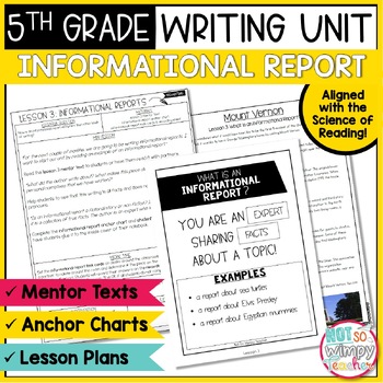 Preview of Informational Writing Unit FIFTH GRADE