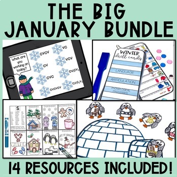 Preview of January Speech Therapy Activities MEGA Bundle