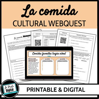 Preview of La comida / Food Cultural Webquest - Beginning Spanish
