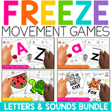 Letters and Sounds BUNDLE | FREEZE Movement Games | Brain Breaks
