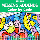 Missing Addends | Color-by-Code Addition - SPRING