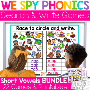 Preview of Short Vowel Games & Word Families Worksheets for Phonics Practice K & 1st Grade