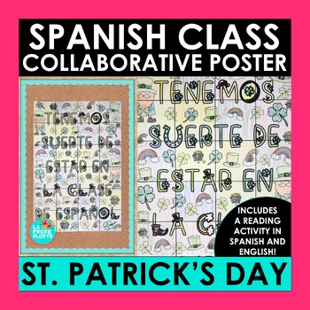 Preview of Spanish St. Patrick's Day Collaborative Poster and Reading Activity