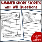 Summer Short Stories WH Questions - Speech Therapy - Liste