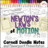 Newton's Laws of Motion Cornell Doodle Notes Distance Learning