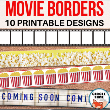 Preview of Printable Bulletin Board Borders, Hollywood Decor, Classroom Display