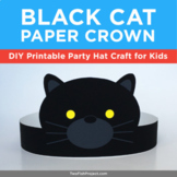 Black Cat Halloween Costume Headband, Printable Paper Crow