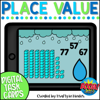 Preview of Place Value Tens and Ones April Math Boom CArds