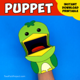 Parrot Hand Puppet, Big Mouth Puppet Bird Craft Printable 