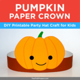 Halloween Pumpkin Costume Headband, Printable Paper Crown 