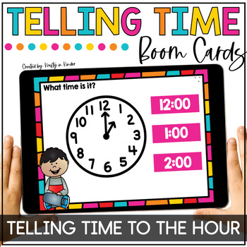 Preview of Telling Time to the Hour Boom Cards No Prep Telling Time Games 1st Grade Math