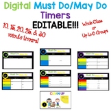 Digital Must Do/May Do Board w/Timers EDITABLE