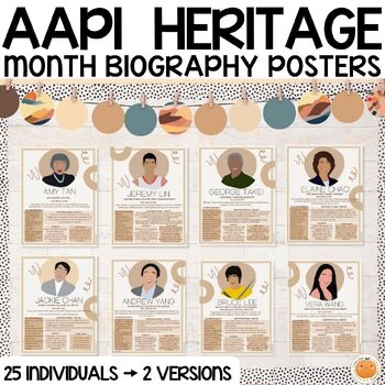 Preview of AAPI Heritage Month Biography Posters | Bulletin Board & Door Decor