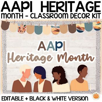 Preview of AAPI Heritage Month Decor Bulletin Board & Door Decor, Editable
