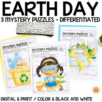 Preview of Earth Day Mystery Puzzles, No Prep Hands-On Activity, Digital & Print
