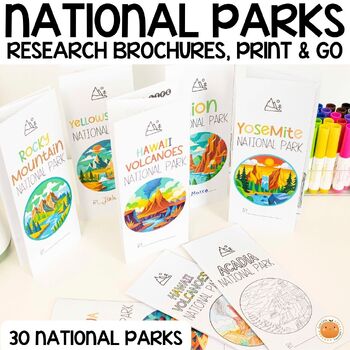 Preview of National Parks Research Brochure, Hands-on Activity, Color and Black & White