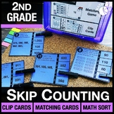 2nd Grade Math Centers Skip Counting Task Cards, Math Revi