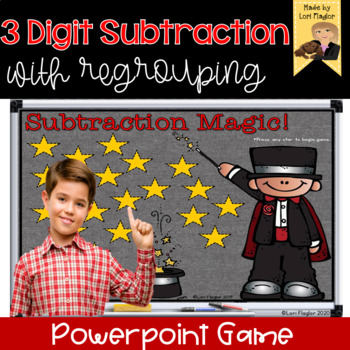 Preview of 3 Digit Subtraction with Regrouping Interactive Powerpoint Math Game