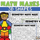 3D Shapes Math Mazes 3D Shapes Worksheets