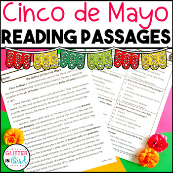 Preview of Cinco de Mayo Reading Comprehension Passages Worksheets