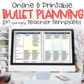 Editable Teacher Binder 2017-2018 Bullet Lesson Plan Lists and Calendars FLORA