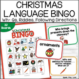 Christmas Bingo Speech Therapy Game - December Speech and 