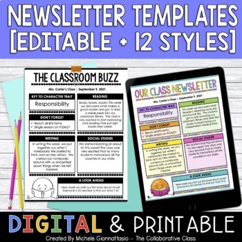 Preview of Newsletter Templates Editable | PPT + Google Slides