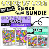 Space Color by Number and Number Sense Bundle Editable Activities