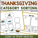 Thanksgiving Categories Speech Therapy Activity - Category