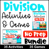 Practice & Play NO PREP Division Worksheets and Games Bundle