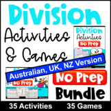 Practice & Play Division Worksheets & Games Bundle [AU UK NZ]