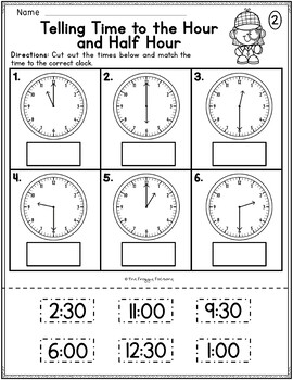 telling time to the hour and half hour worksheets by the