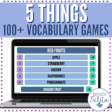 50% OFF  5 Things Game - 100+ Vocabulary Theme Prompts for