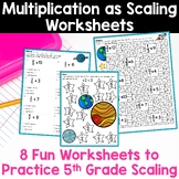 5th Grade Multiplication as Scaling Worksheets Activities 