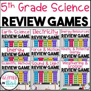 Preview of 5th Grade Science SOL Review Game Test Prep BUNDLE