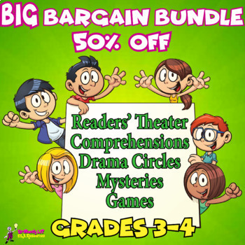 Preview of 50% OFF GRADE 3-4 FUN ACTIVITIES - Readers Theater, Reading Comprehension, Games
