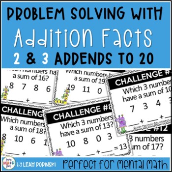Preview of Addition Facts | 2 and 3 Addends | Mental Math Challenges