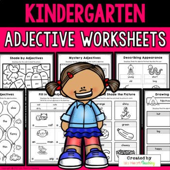 Preview of Kindergarten Adjective Worksheets (Parts of Speech and Grammar for Beginners)