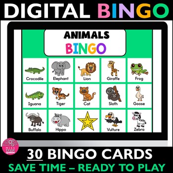 Preview of 50%OFF Animal Activities Bingo Games Digital No Prep Farm Zoo End of the Year