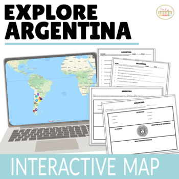 Preview of Argentina Virtual Field Trip Interactive Map Activities in SPANISH AND ENGLISH