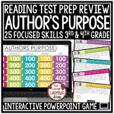 Authors Purpose Reading Review ELA Test Prep 3rd 4th Grade