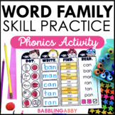 Word Work Worksheets Word Family Literacy Centers Kinderga