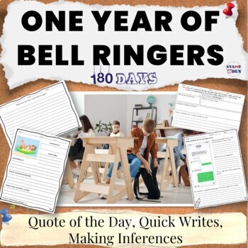 Preview of 50% OFF Bell Ringers ELA Activity Packet - ALL YEAR Morning Work Warm-ups Bundle