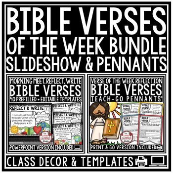 Preview of Bible Verse Lessons of the Week Reflection Morning Meetings Message Work Slides