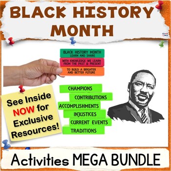 Preview of 50% OFF Black History Month Activity Packet Middle School Worksheets MEGA Bundle