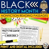 Black History Month Nonfiction Biography Reading Comprehen