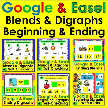 Preview of 50% OFF ❤️ Blends and Digraphs BUNDLE for Google Slides and Easel Activities