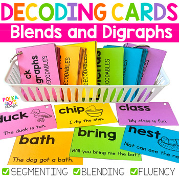 Preview of Blends and Digraphs Decodable Cards for Segmenting, Blending & Fluency