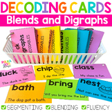 Blends and Digraphs Decodable Cards for Segmenting, Blendi